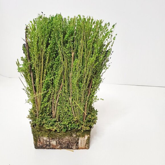 Faux Yellow Roses & Flowers in tree trunk arrangement home decor - Picture 5 of 7